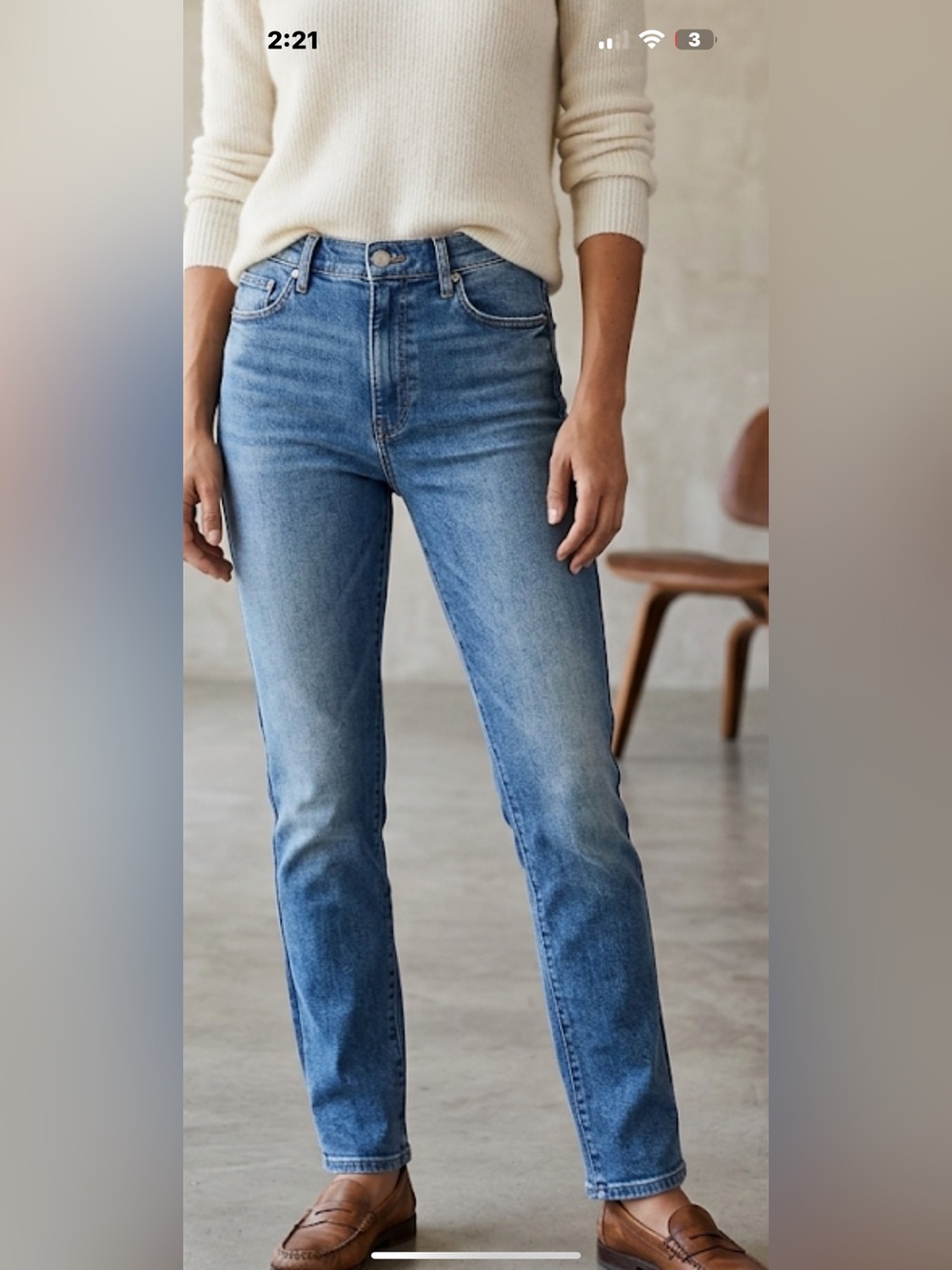 MOTHER Straight Leg Jeans in Medium Blue Wash